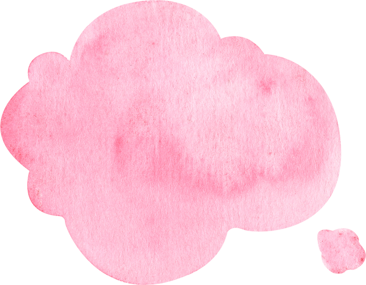 Pink Speech Cloud Watercolor