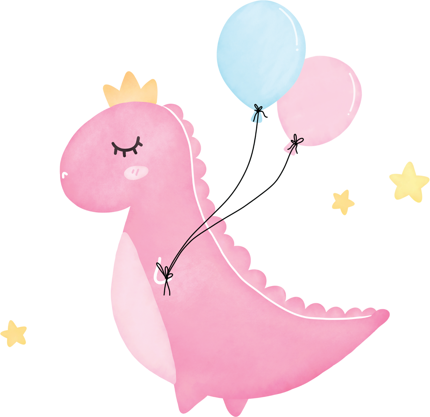 Dinosaur Holding Balloons